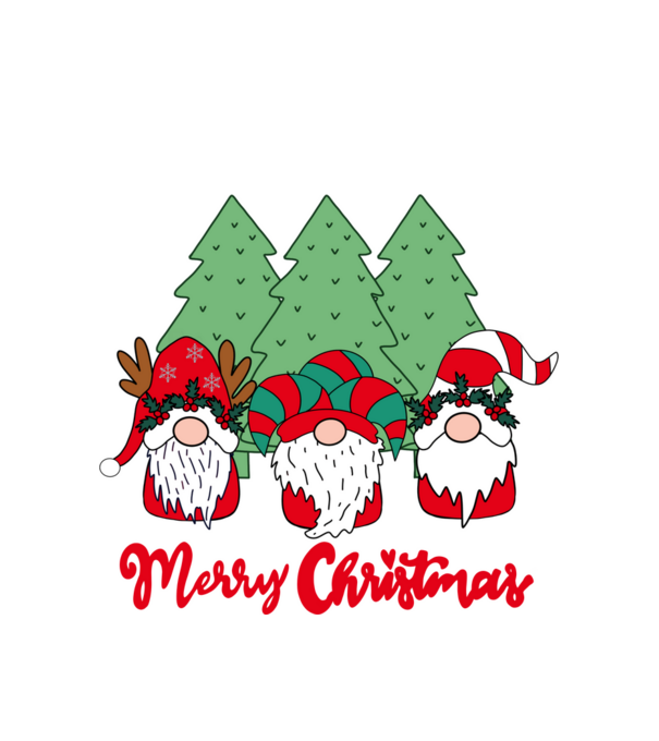 Merry christmas gnomes model alb pe tricou