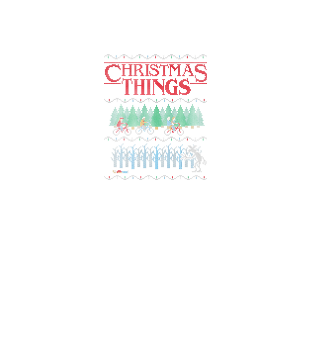 christmas things ugly sweater model negru pe tricou