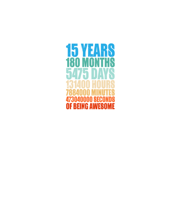 15 years of being awesome model negru pe tricou