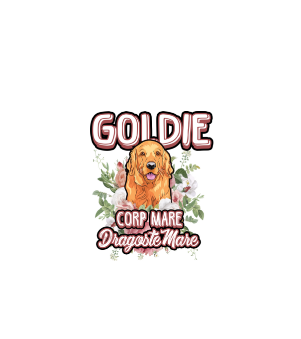 Goldie picioare mici dragoste mare model alb pe tricou