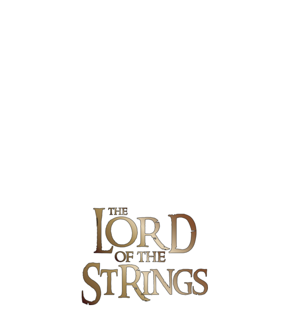 Lord of the Strings model negru pe tricou