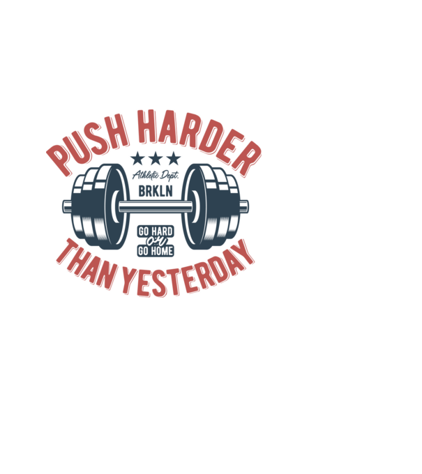 push harder model albastru deschis pe tricou