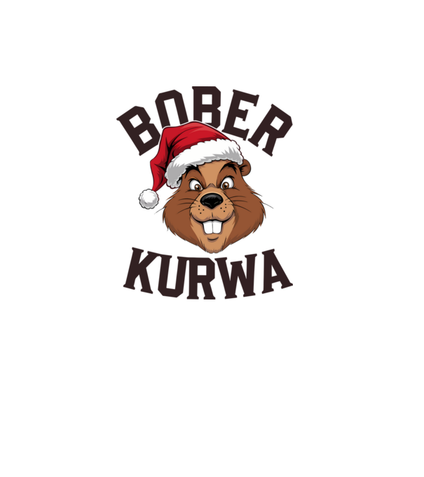 Bober kurwa xmas model alb pe tricou