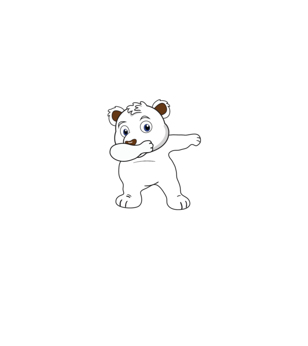 Urs polar DAB model gri pe tricou