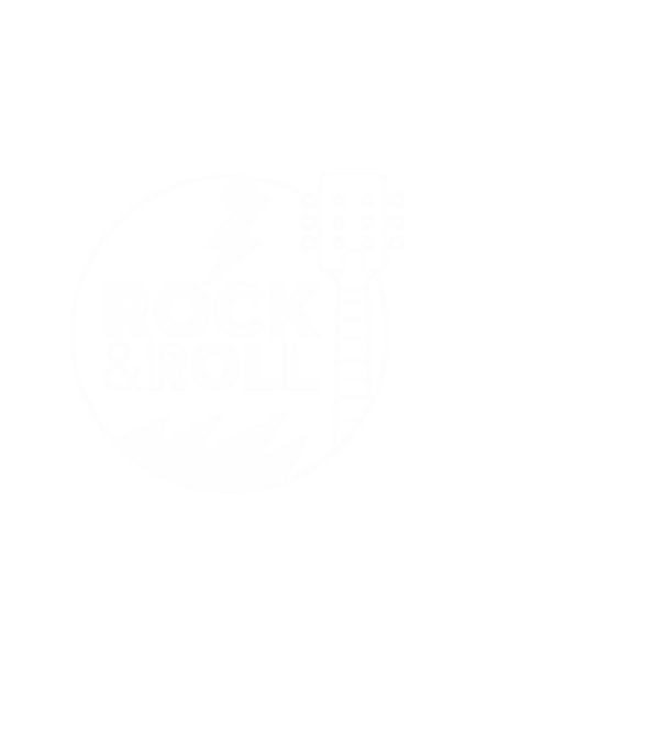 Rock n roll model alb pe tricou