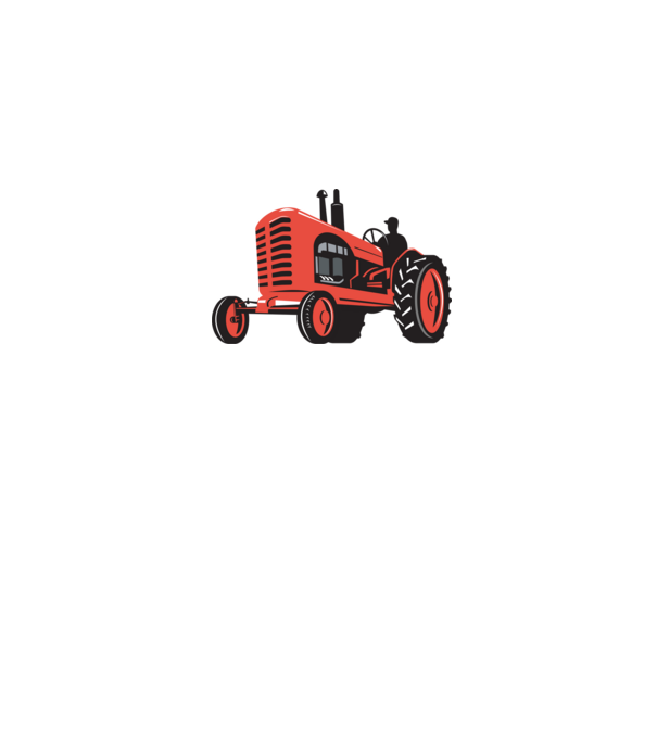 TRACTOR model alb pe tricou