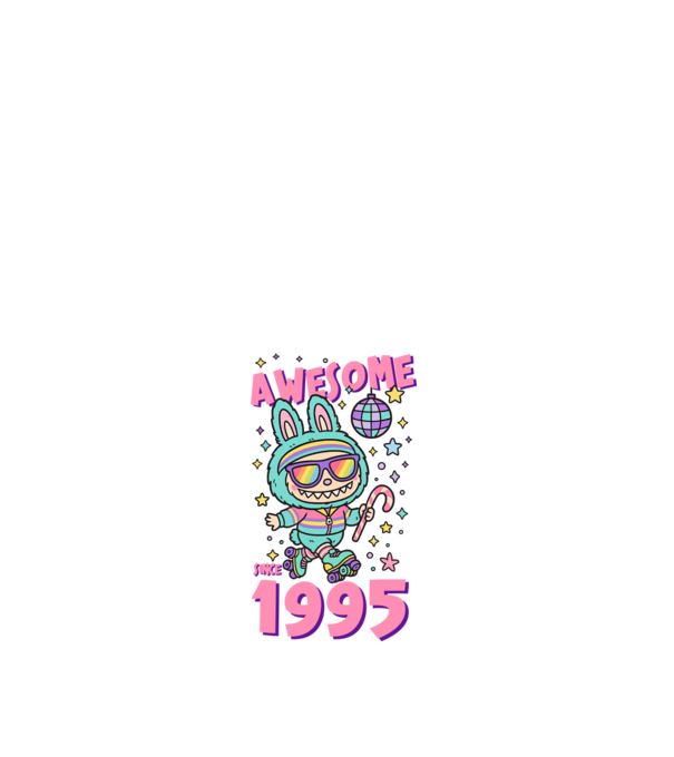 Awesome since 1995 - Labubu model alb pe tricou