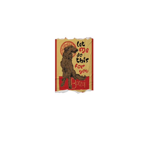 BORZOI retro poster chat noir poster texture model alb pe tricou