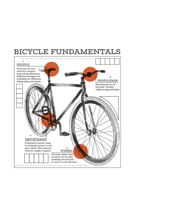 Bicycle fundamentals model alb pe tricou
