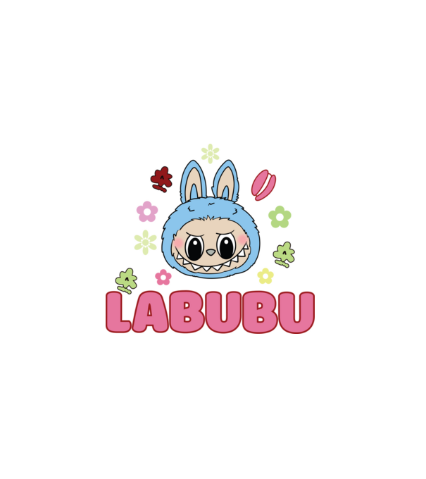 Labubu model negru pe tricou