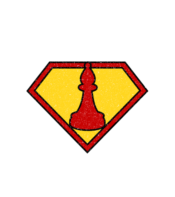 SuperChess alergător de șah model alb pe tricou