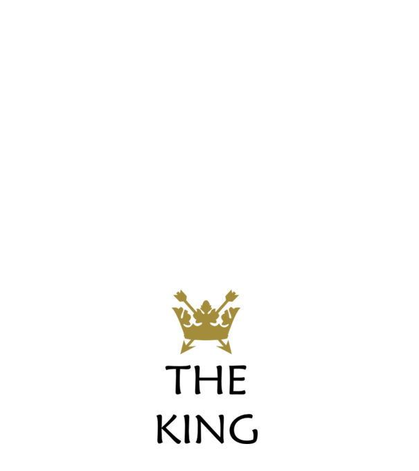 The King model alb pe tricou