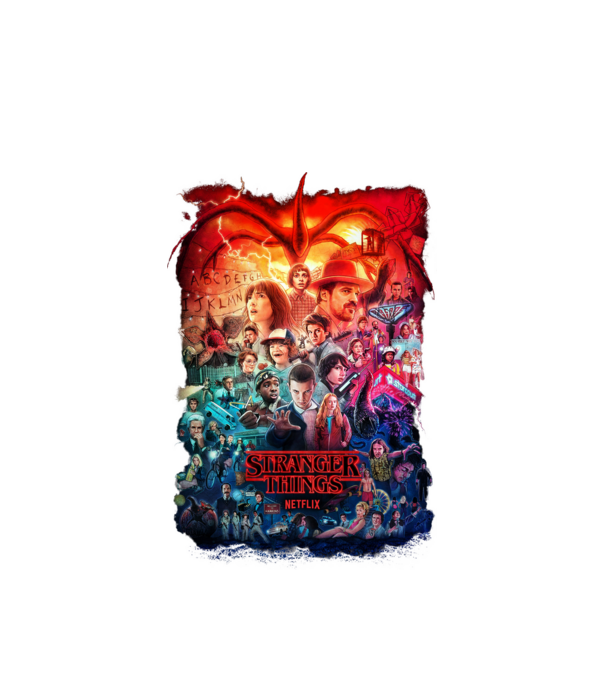 stranger things tribute poster2 model alb pe tricou
