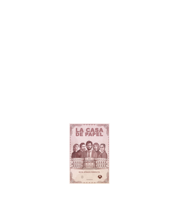 la casa de papel poster model alb pe tricou