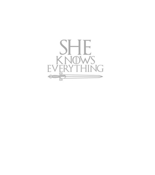 Cuplu She knows everything model negru pe tricou
