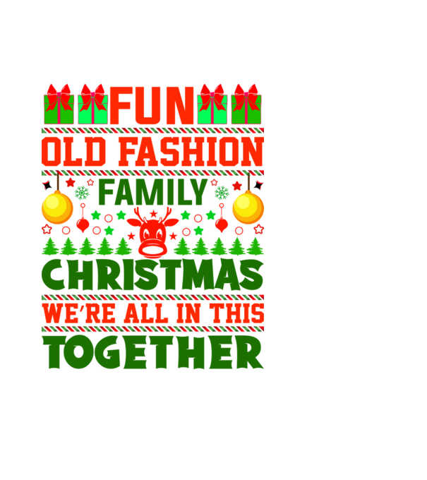fun old fashion family christmas model negru pe tricou