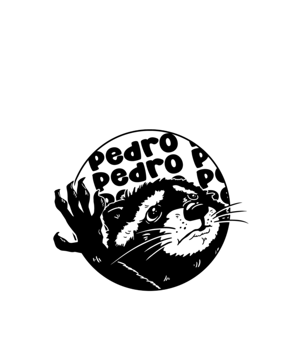 Pedro circle model alb pe tricou