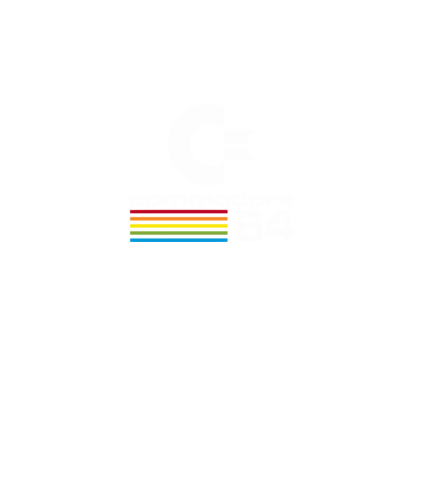 Commodore 64 logo on black model negru pe tricou