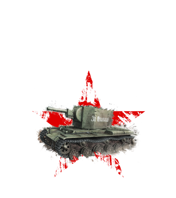 Soviet kv-II model negru pe tricou