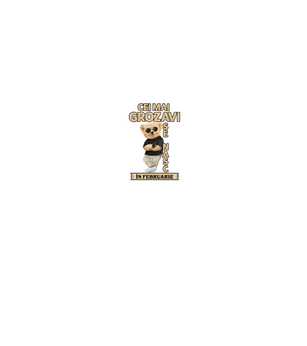 Teddy cel cool februarie model negru pe tricou
