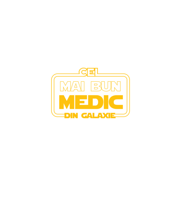 Cel mai bun medic din galaxie model negru pe tricou