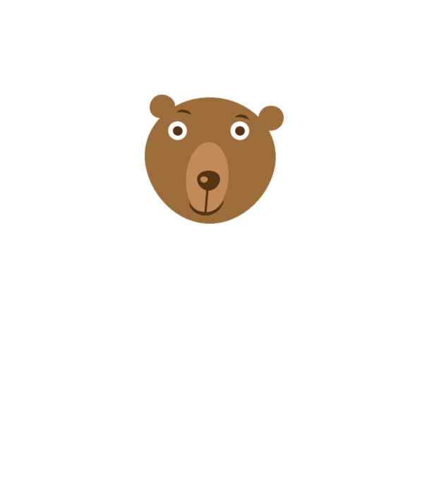 Bear Face model alb pe tricou