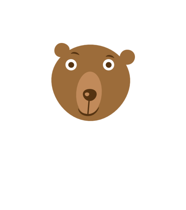 Bear Face model alb pe tricou