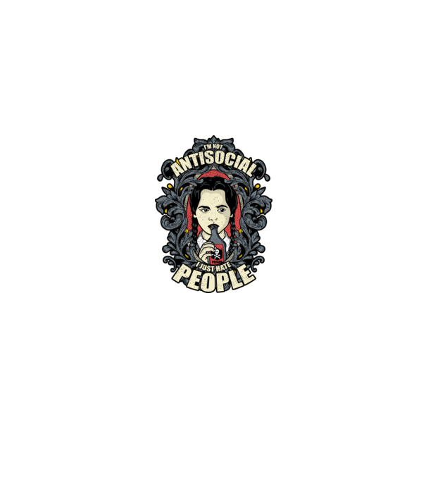 WEDNESDAY - Just hate people model negru pe tricou