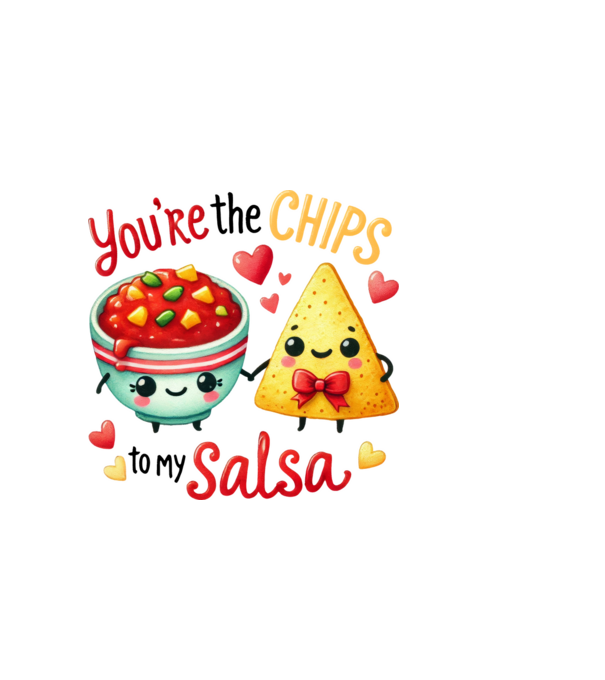Chips to my Salsa model alb pe tricou