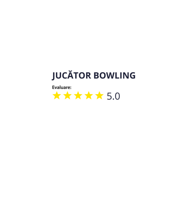 evaluare: jucător bowling de 5 stele model alb pe tricou