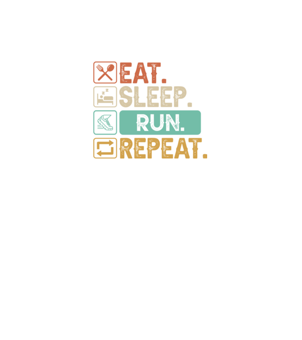 Eat Sleep Run Repeat model negru pe tricou