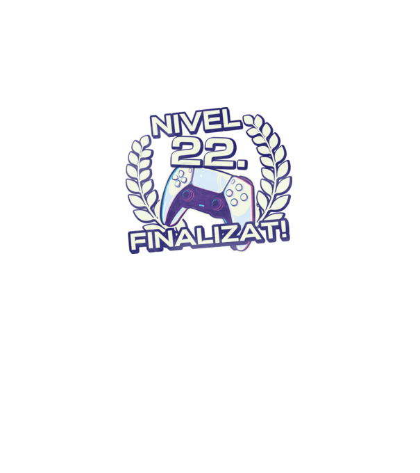 Nivel 22 finalizat! model negru pe tricou