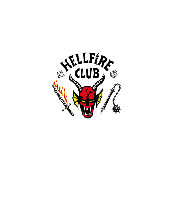 HELLFIRE CLUB model alb pe tricou