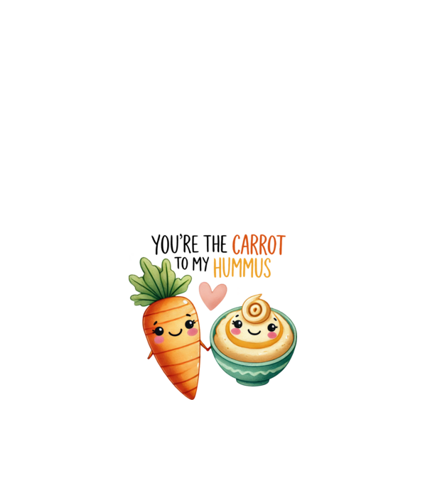 Carrot to my Hummus model alb pe tricou