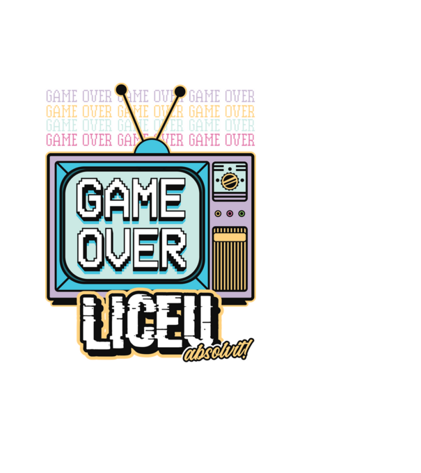 Absolvire retro liceu model negru pe tricou