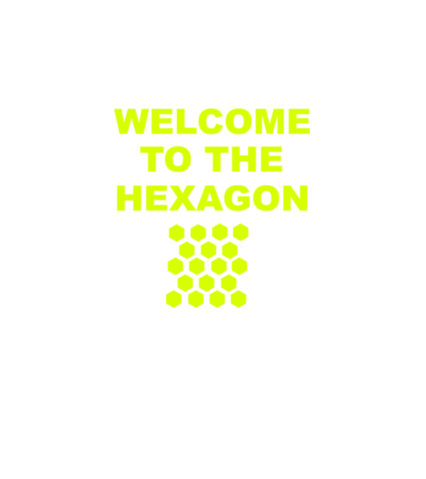 Welcome to the hexagon model gri închis pe tricou