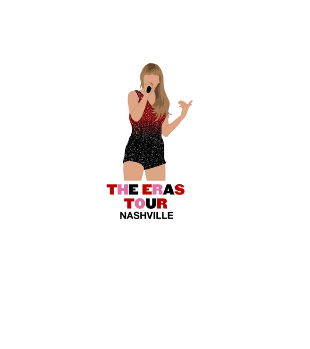 Taylor Swift The Eras Tour Nashville model alb pe tricou