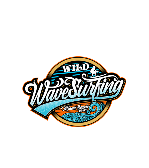 WaveSurfing model alb pe tricou