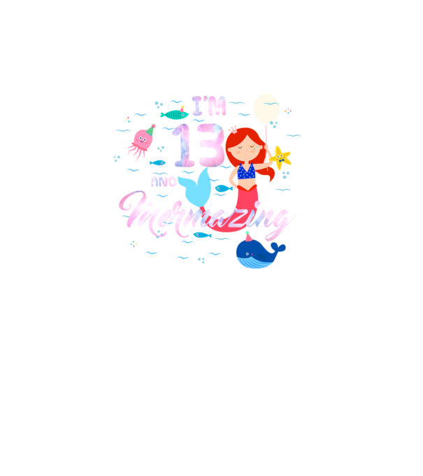 Mermazing Birthday 13 model turcoaz pe tricou