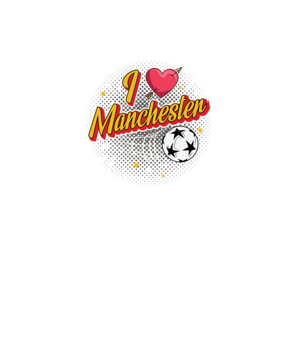 Popart Manchester model negru pe tricou