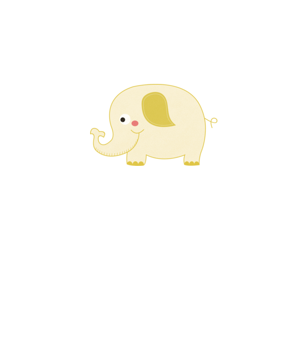 Cute elephant model alb pe tricou