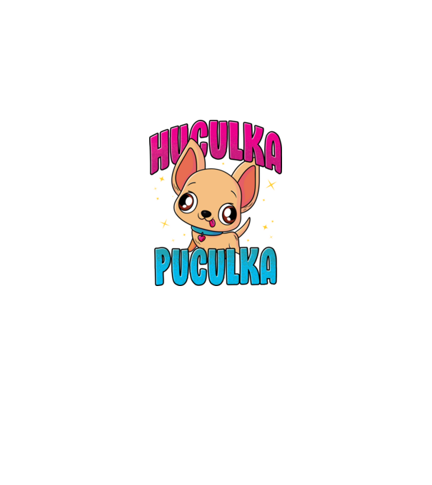 Huculka Puculka chivava model negru pe tricou