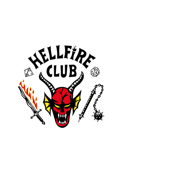 HELLFIRE CLUB model negru pe tricou