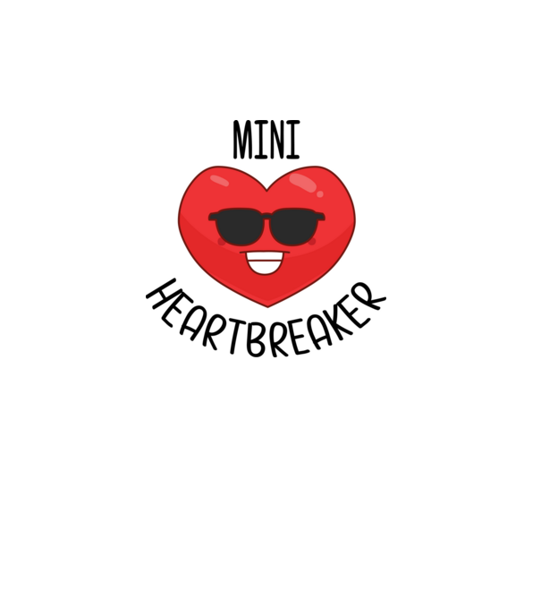 mini heartbreaker model alb pe tricou