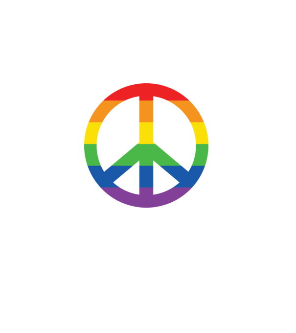 Peace pride model alb pe tricou