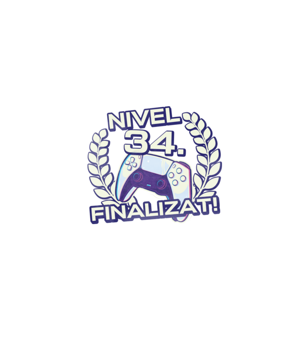 Nivel 34 finalizat! model negru pe tricou