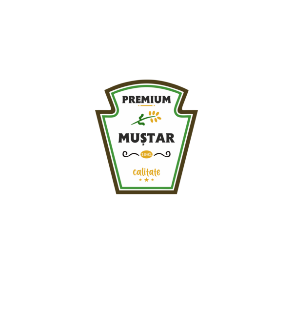 muștar premium - calitate model alb pe tricou