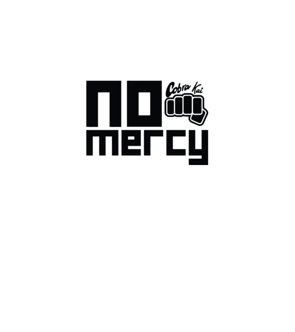 No mercy cobra kai model alb pe tricou