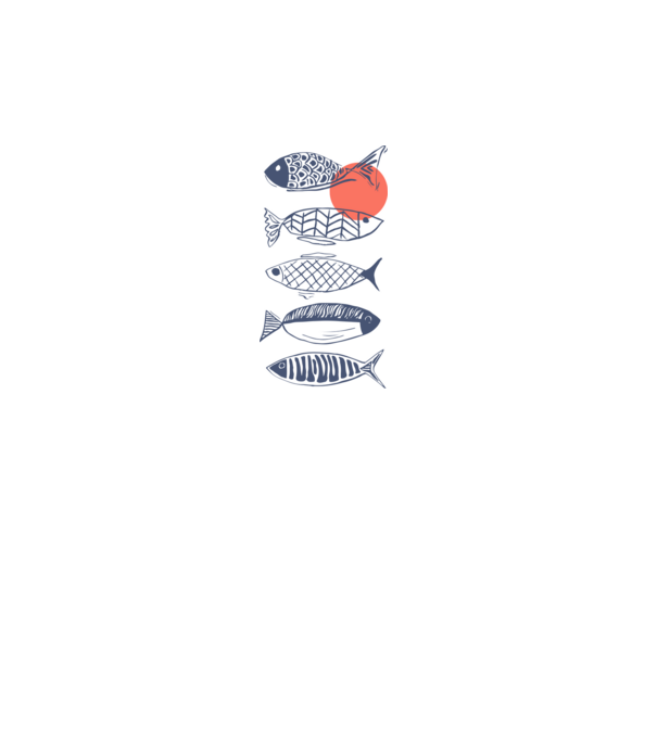 Fish model alb pe tricou