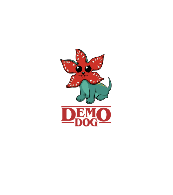 cute demodog model negru pe tricou